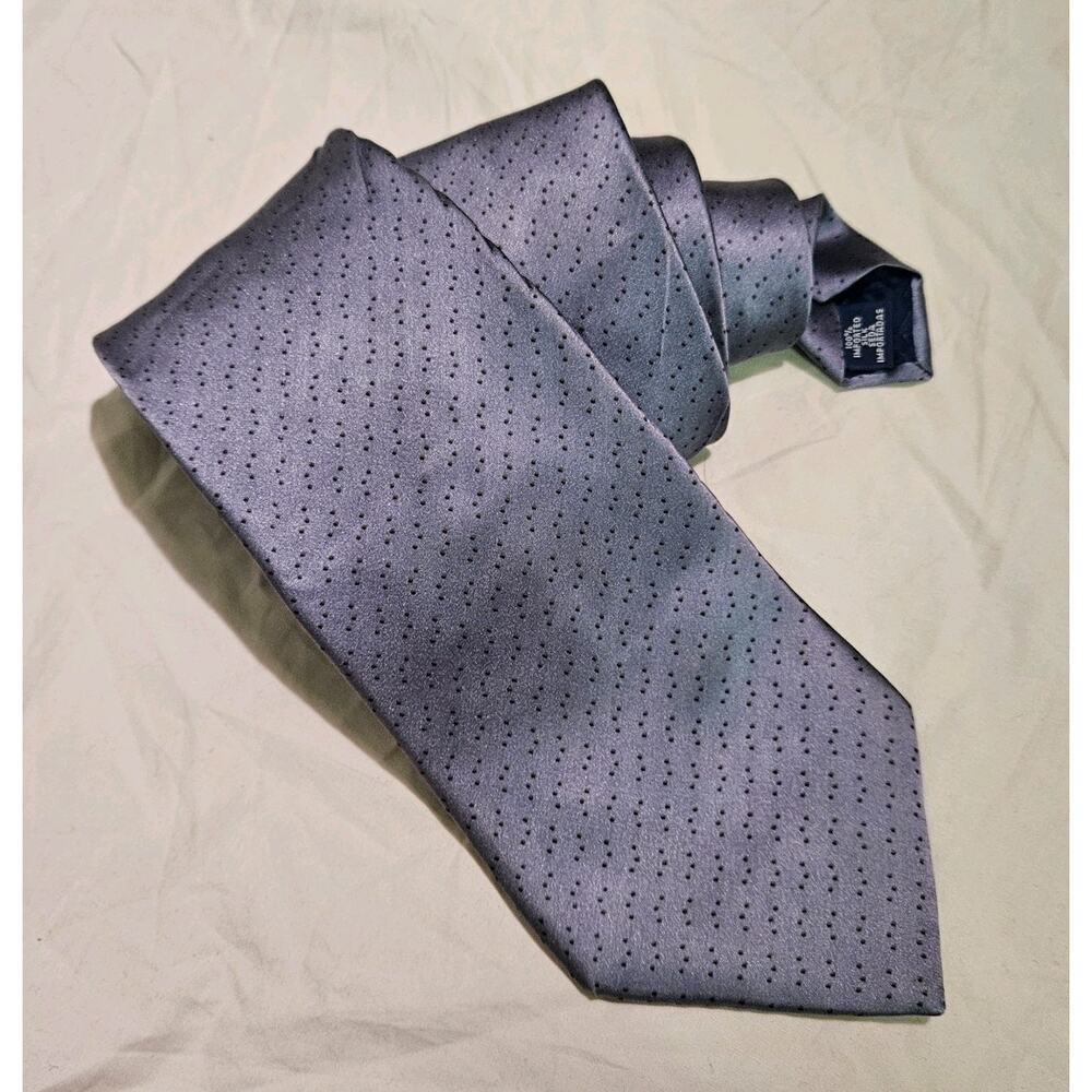 Wilke Rodriguez Men's Skinny Neck Tie Brown Polka Dot Slim 100% Silk Necktie